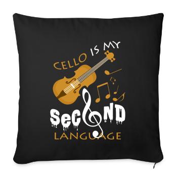 violoncelle - Housse de coussin décorative 45 x 45 cm - noir - Devant