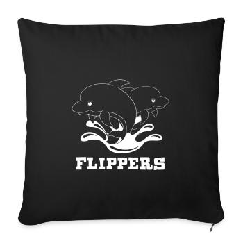 Delphin Flippers Meer Strand Spritzer - Sofakissenbezug 45 x 45 cm - Schwarz - Vorne