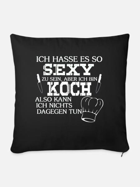 Koch kochen - Sofakissenbezug 45 x 45 cm - Schwarz