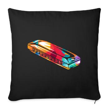 harmonica - Housse de coussin décorative 45 x 45 cm - noir - Devant