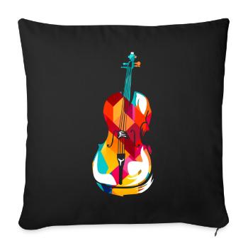 Polygone de violoncelle - Housse de coussin décorative 45 x 45 cm - noir - Devant