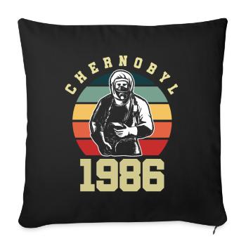 Protection de l'environnement de la centrale nucléaire de Tchernobyl - Housse de coussin décorative 45 x 45 cm - noir - Devant
