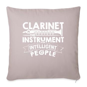 Cool clarinette clarinette joueur disant cadeau - Housse de coussin décorative 45 x 45 cm - taupe clair - Devant