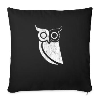 Owl owl - Sofa pillowcase 17,3'' x 17,3'' (45 x 45 cm) - black - Front