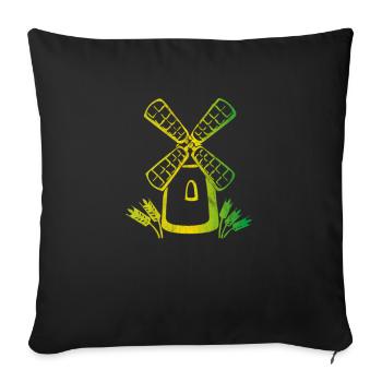 Moulin à vent - Housse de coussin décorative 45 x 45 cm - noir - Devant