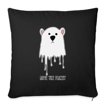 Melting Polar Bear Climate Protection Climate Change World - Sofa pillowcase 17,3'' x 17,3'' (45 x 45 cm) - black - Front