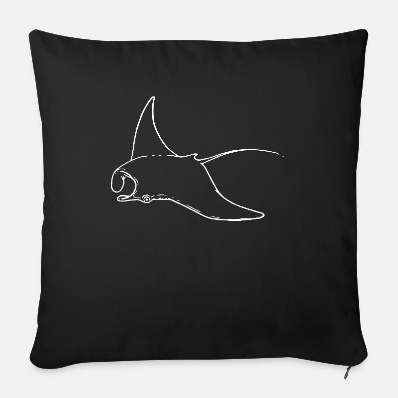 Rochen Manta - Sofakissenbezug 45 x 45 cm - Schwarz
