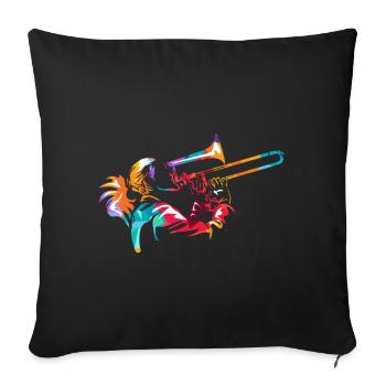 trombone - Sofa pillowcase 17,3'' x 17,3'' (45 x 45 cm) - black - Front