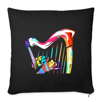 harp - Sofa pillowcase 17,3'' x 17,3'' (45 x 45 cm) - black - Front