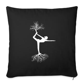 yoga - Sofa pillowcase 17,3'' x 17,3'' (45 x 45 cm) - black - Front