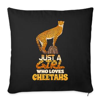 guépard - Housse de coussin décorative 45 x 45 cm - noir - Devant