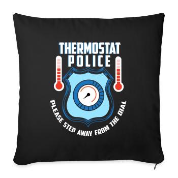 Thermostat Police Father's Day Joke Temperature Dad - Sofa pillowcase 17,3'' x 17,3'' (45 x 45 cm) - black - Front