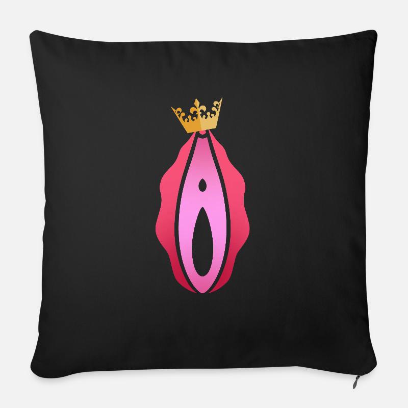 Reine vaginale - Housse de coussin décorative 45 x 45 cm - noir