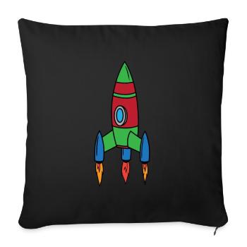 Rocket Space Shuttle Spaceship Astronaut Space - Sofa pillowcase 17,3'' x 17,3'' (45 x 45 cm) - black - Front