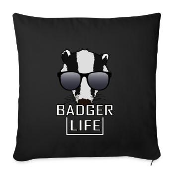Honey Badger Honey Badger Forest Wildlife - Sofa pillowcase 17,3'' x 17,3'' (45 x 45 cm) - black - Front