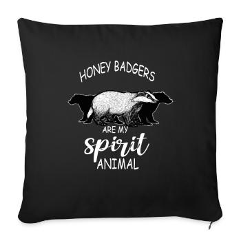 Honey Badger Honey Badger Forest Wildlife - Sofa pillowcase 17,3'' x 17,3'' (45 x 45 cm) - black - Front