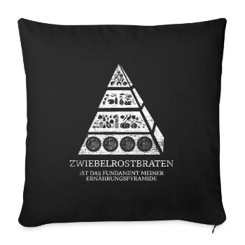 Zwiebelrostbraten Geschenk - Sofakissenbezug 45 x 45 cm - Schwarz - Vorne