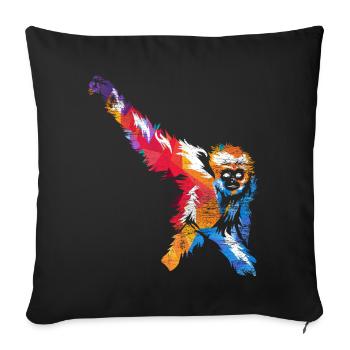 Cadeau Gibbon - Housse de coussin décorative 45 x 45 cm - noir - Devant