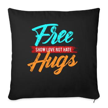 Hug love - Sofa pillowcase 17,3'' x 17,3'' (45 x 45 cm) - black - Front