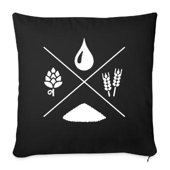 Bier Trinken Alkohol Hopfen Brauerei Geschenk - Sofakissenbezug 45 x 45 cm - Schwarz - Vorne
