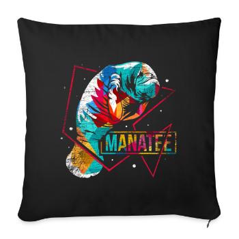 Sea cow polygon - Sofa pillowcase 17,3'' x 17,3'' (45 x 45 cm) - black - Front