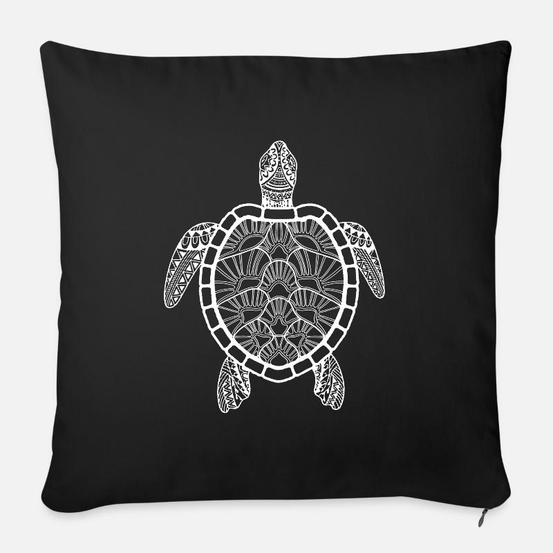 Schildkröte - Sofakissenbezug 45 x 45 cm - Schwarz