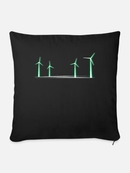 Windmühle - Sofakissenbezug 45 x 45 cm - Schwarz