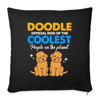 Doodle Chien Goldendoodle Golden Retriever Pudel - Housse de coussin décorative 45 x 45 cm - noir - Devant