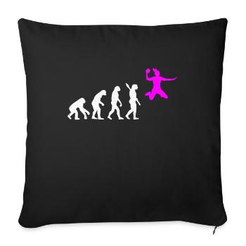 Handball Evolution Handball Player Sport Femmes - Housse de coussin décorative 45 x 45 cm - noir - Devant