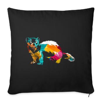 Furets - Housse de coussin décorative 45 x 45 cm - noir - Devant