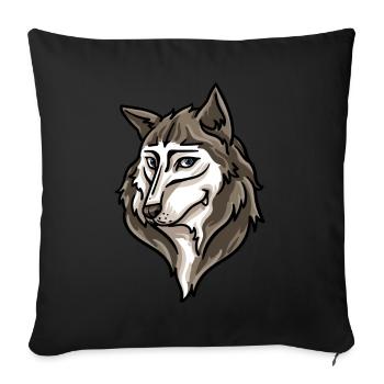 Wolf Wölfe Werwolf Mond Vollmond Lustiger Wilder - Sofakissenbezug 45 x 45 cm - Schwarz - Vorne