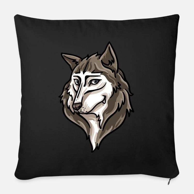 Wolf Wölfe Werwolf Mond Vollmond Lustiger Wilder - Sofakissenbezug 45 x 45 cm - Schwarz