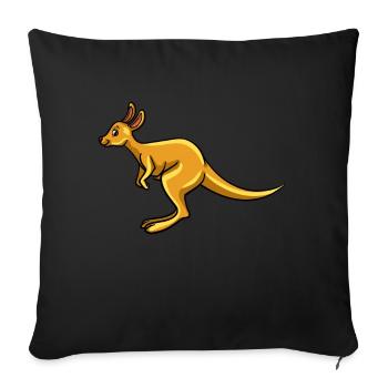 Kangaroo Australia Kangaroo Funny Sweet Wild - Sofa pillowcase 17,3'' x 17,3'' (45 x 45 cm) - black - Front