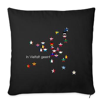 L’Europe Étoiles Drapeaux Uni dans la diversité - Housse de coussin décorative 45 x 45 cm - noir - Devant