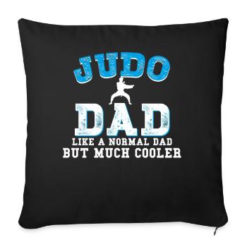 Judo Dad papa papa - Housse de coussin décorative 45 x 45 cm - noir - Devant