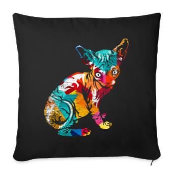 Polygone de Sphynx - Housse de coussin décorative 45 x 45 cm - noir - Devant