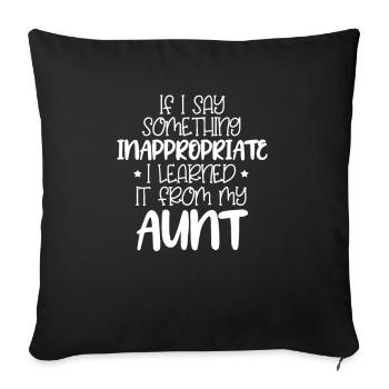 tante - Housse de coussin décorative 45 x 45 cm - noir - Devant