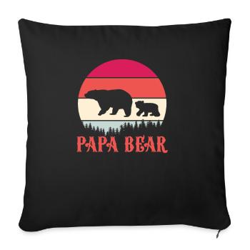 Dad Bear Daddy Bear Son Daughter Father's Day Gift - Sofa pillowcase 17,3'' x 17,3'' (45 x 45 cm) - black - Front