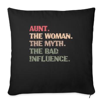Tante nièce neveu frère soeur tante cadeau - Housse de coussin décorative 45 x 45 cm - noir - Devant