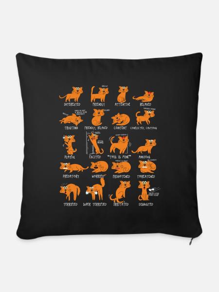 Katze Katzen Geschenk - Sofakissenbezug 45 x 45 cm - Schwarz