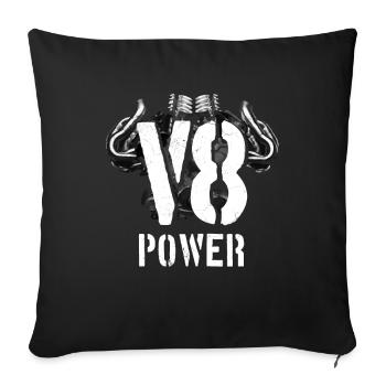 V8 engine engine power - Sofa pillowcase 17,3'' x 17,3'' (45 x 45 cm) - black - Front