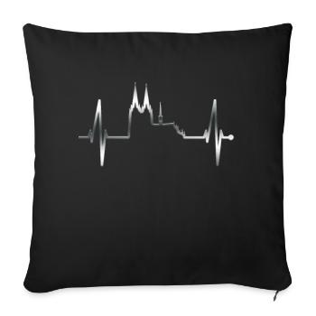 Cologne Heartbeat Skyline Cologne Cathedral Silver Metallic - Sofa pillowcase 17,3'' x 17,3'' (45 x 45 cm) - black - Front