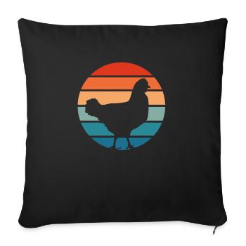Huhn Hühner Hahn Bauernhof Landwirt Geschenk - Sofakissenbezug 45 x 45 cm - Schwarz - Vorne