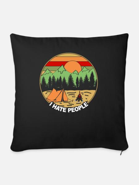 i hate people - Sofakissenbezug 45 x 45 cm - Schwarz