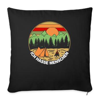 Je déteste les gens - Housse de coussin décorative 45 x 45 cm - noir - Devant