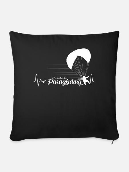 Gleitschirmfliegen - Sofakissenbezug 45 x 45 cm - Schwarz