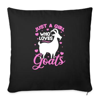 Chèvre chèvre chèvre chèvre cadeau femme d'agriculteur - Housse de coussin décorative 45 x 45 cm - noir - Devant