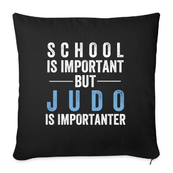 judo - Housse de coussin décorative 45 x 45 cm - noir - Devant
