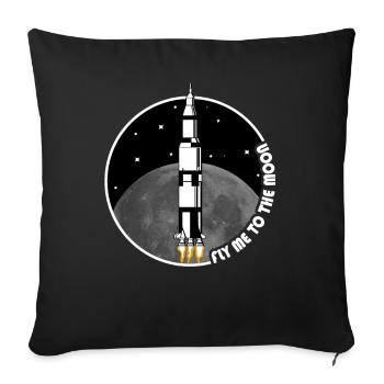 50 years moon landing - Sofa pillowcase 17,3'' x 17,3'' (45 x 45 cm) - black - Front