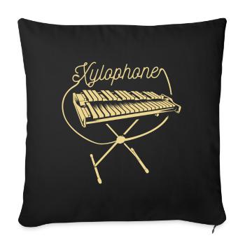 Xylophone gift - Sofa pillowcase 17,3'' x 17,3'' (45 x 45 cm) - black - Front